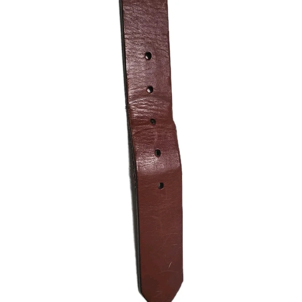 Brighton Ladies Brown Leather Western Belt Hand Stitched Flower Conchos Size 34